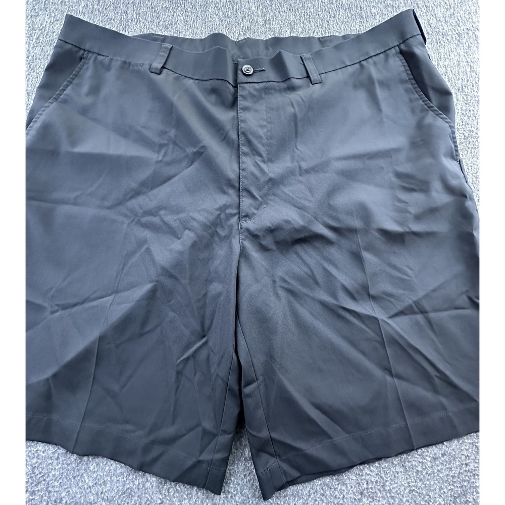 PGA Tour Shorts Men's Size 40 Black Chino Flat Front Pockets Golf Casual